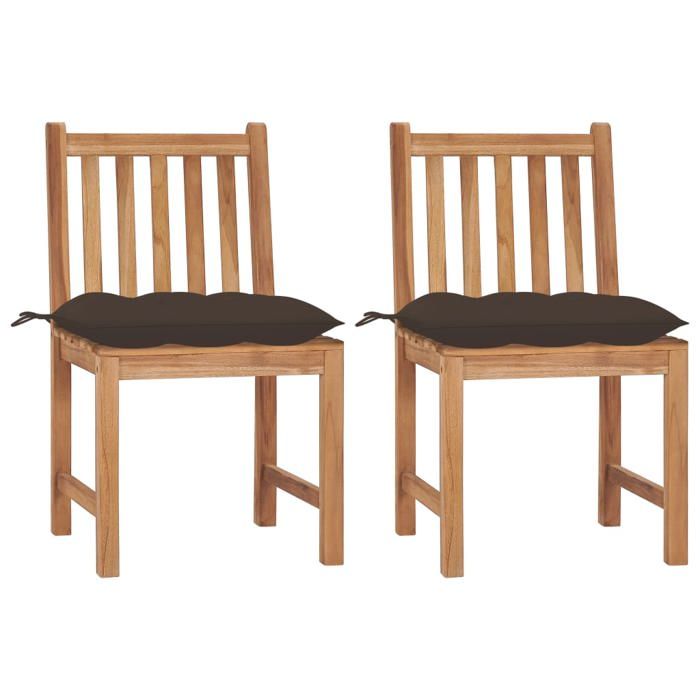 VidaXL Lot de 2 Chaises de Jardin avec Coussins, Sièges de Terrasse, Chaises de Salle à Manger, Meubles de Patio Extérieur, 3062939