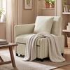 Convertible Armchair, 1-Seat, 4-in-1 Click-Clack, Chenille, Adjustable Backrest, Wide Seat, Beige