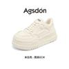 Augusteng Platform White Shoes Women's 2025 New Spring and Autumn White Sports Shoes Casual Student Flat Baseplate Shoes