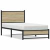 VidaXL Metal Bed Frames with Sonoma Oak Headboard 80x200 Cm, Single Bed, Bedroom Furniture, Guest Bed, 4007877