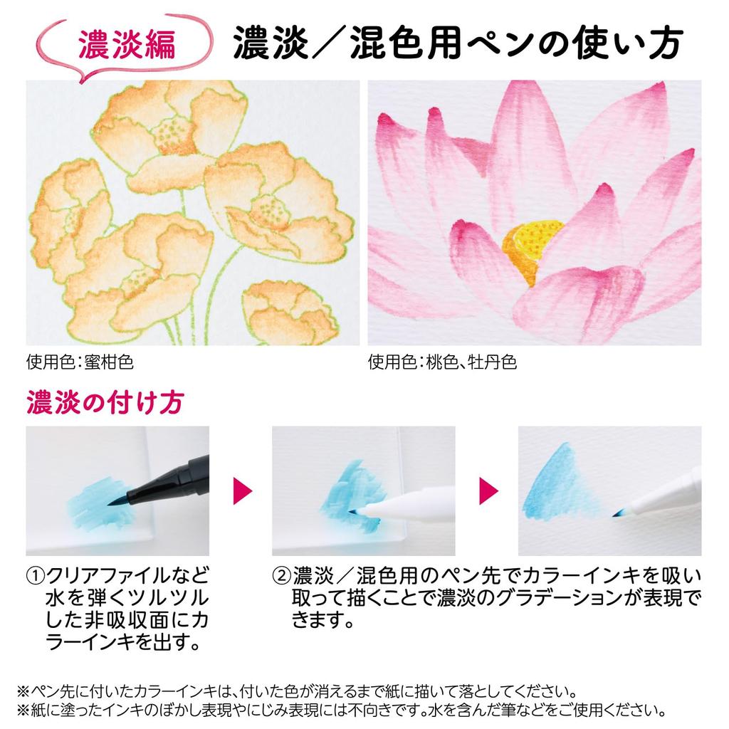 Shachihata Color Brush und Iromoyo Set von Sayaka Stiften auf Wasserbasis, Stifte, Stifte, Stifte, 6, (KPFS-F/6S1)