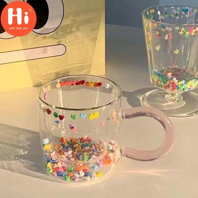 Hi Super Cute Double-layer Heat-resistant Glass Cup Heart Cups Glass Tumbler Cup Creative Gift Drinking Water Mug Bobo Cup