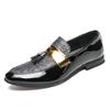 Large Size Leather Shoes for Men, One Pedal, Lazy Shoes, Pointed Loafers, Glossy Hairstylist Leather Shoes