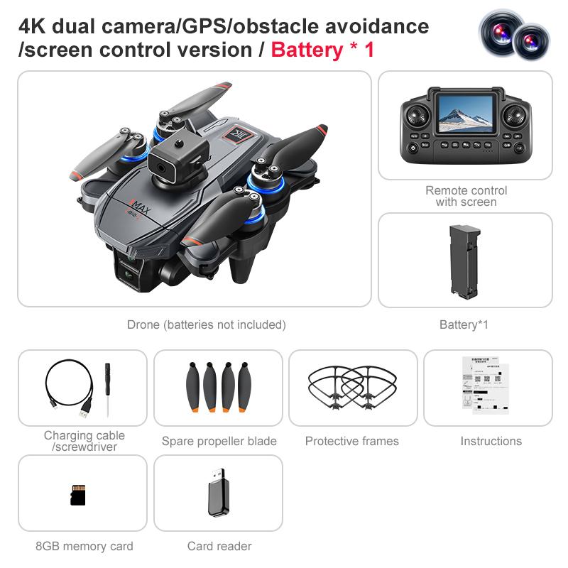2026 K812 MAX 4K Professional HD Dual Camera GPS Drone with Screen 5G WIFI 360°Obstacle Avoidance Brushless Light Flow Foldable Quadcopter Dron