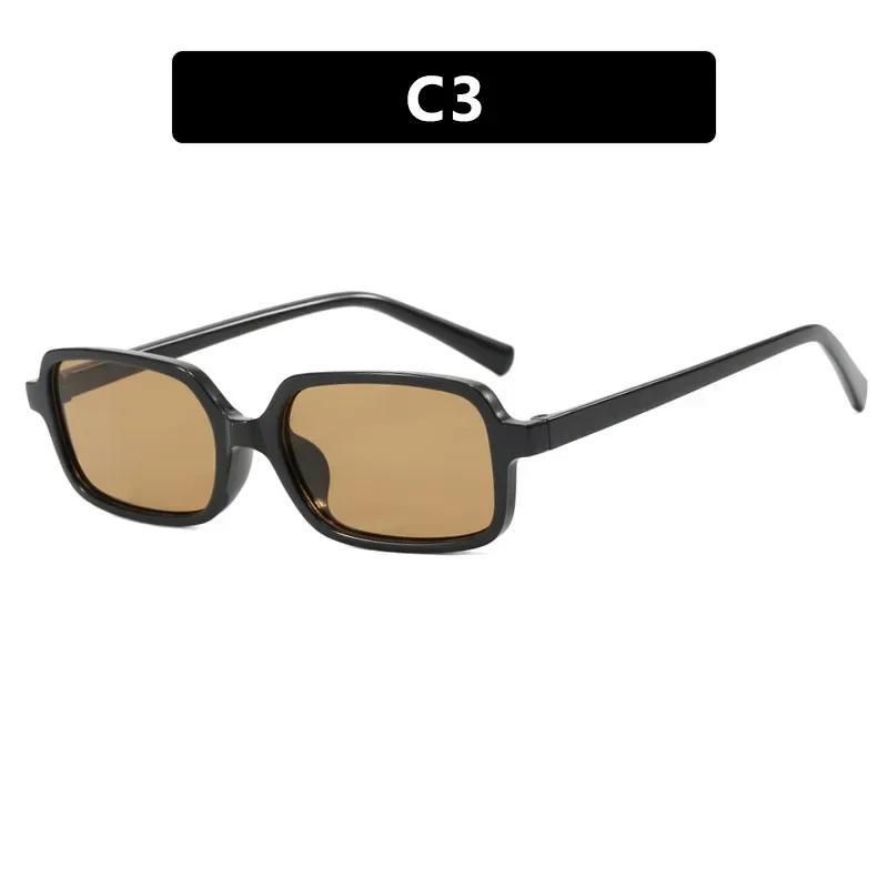 Retro Fashion Small Box Anti Uv Flat Lens Uv400 Simple And Versatile Sunglasses Outdoor Travel Sunscreen And Windproof Glasses