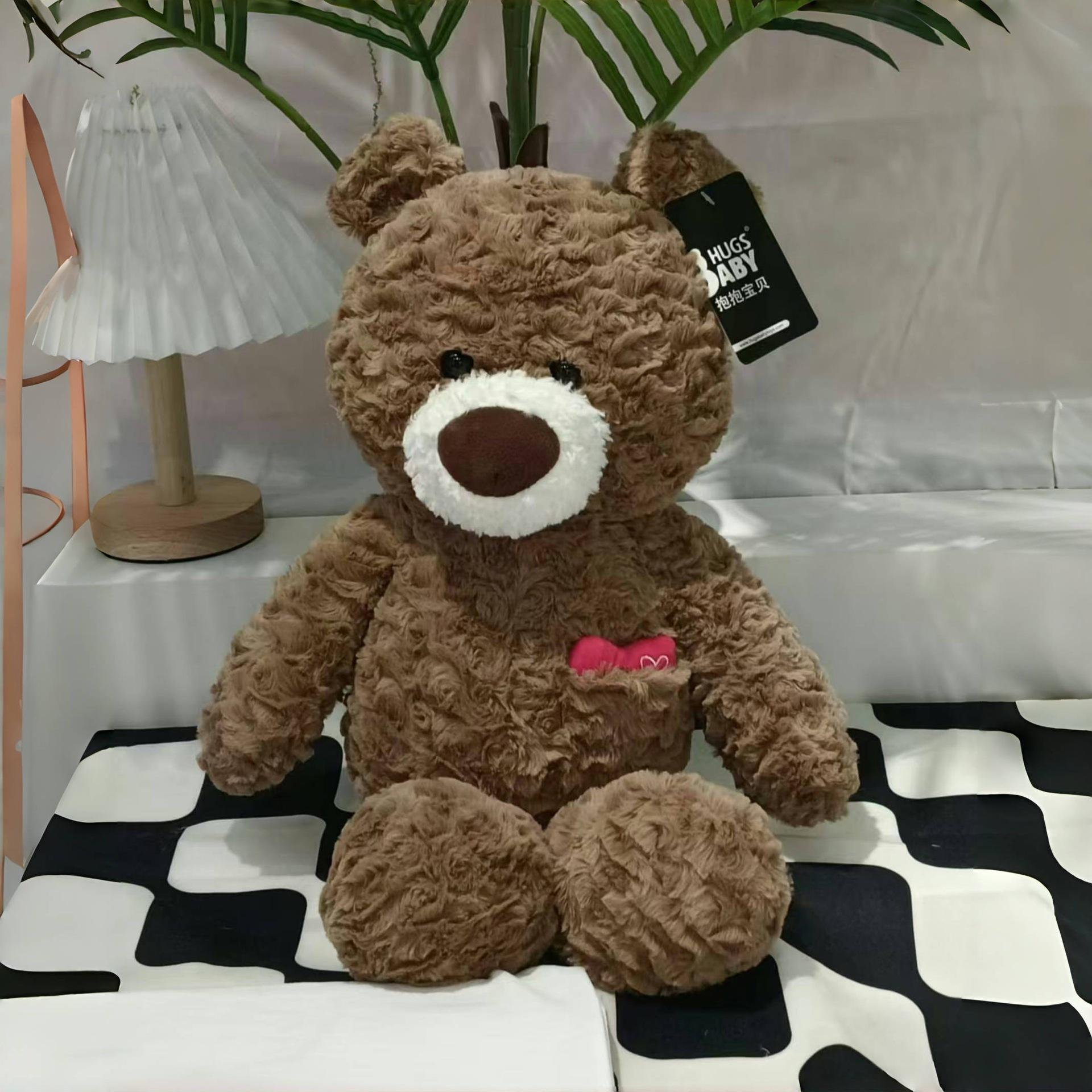 

Плюшевые игрушки Мишка Тедди для обнимания Любовь Милые Тряпичные куклы Детские подарки День рождения 35cm/13.78in темно-коричневого