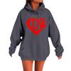 Women's Loose Comfortable Casual Fashionable Love Printed Long Sleeved Sweatshirt