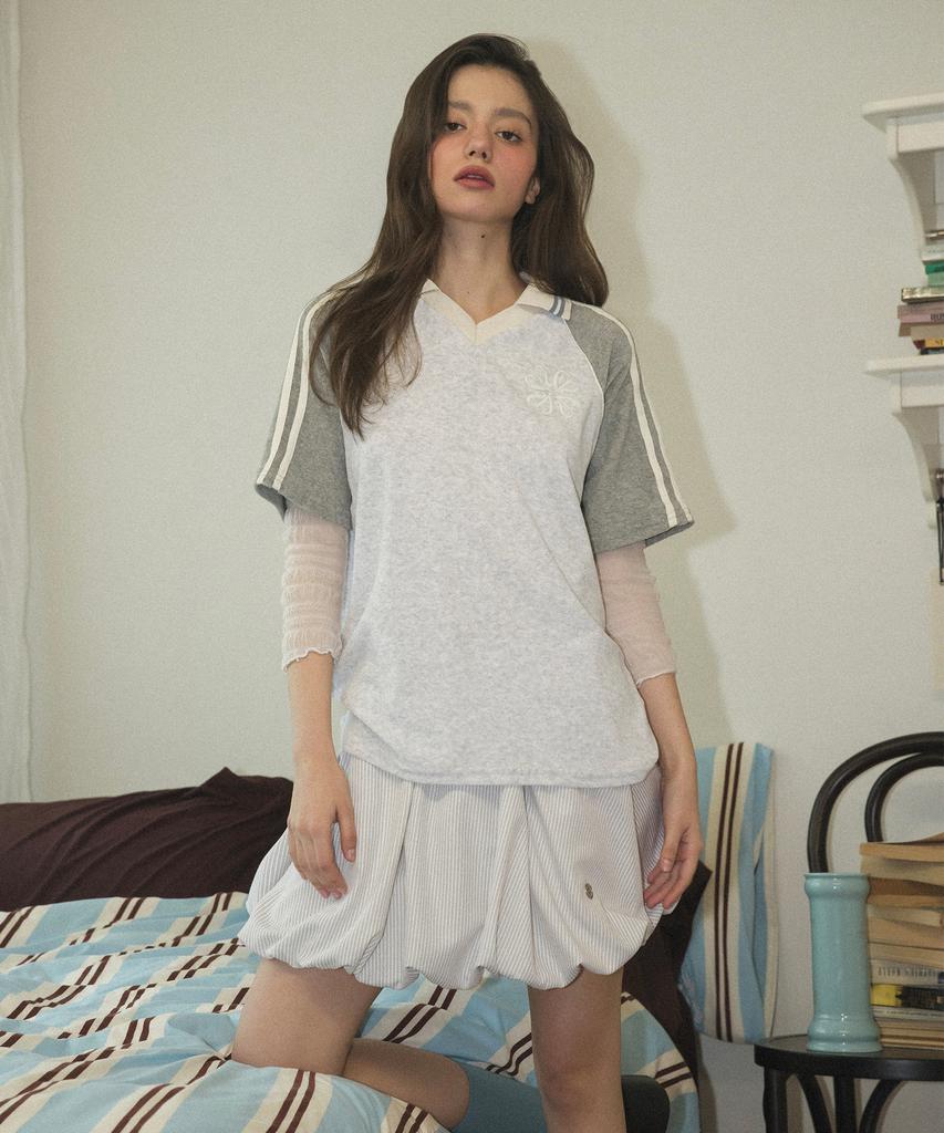 Baitalssain [Line] Clover Embroidered Terry T-Shirt (2C)