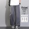VUUG Men's American Street Style Pleated Wide-Leg Cargo Pants