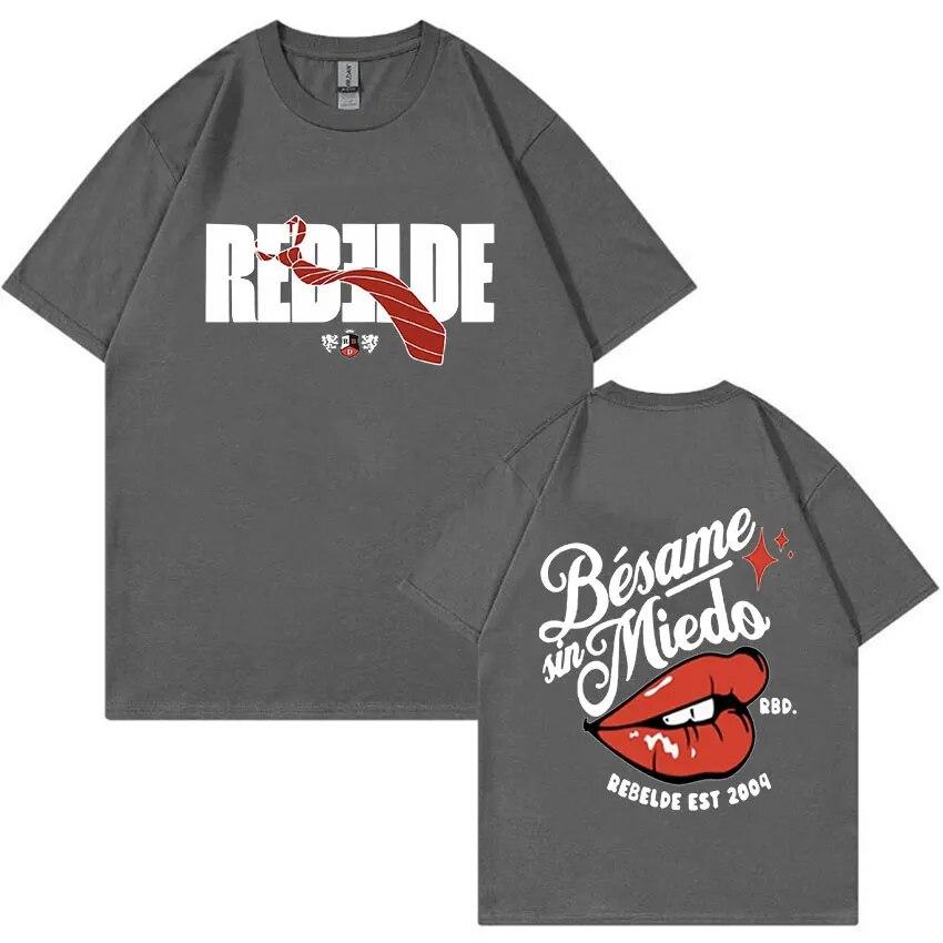 Rebelde RBD 2023 New Black T Shirts Funny Mexico Tv Series Graphic T-shirt Unisex WoUnisex 100% Cotton Oversized Tee Shirt Streetwear