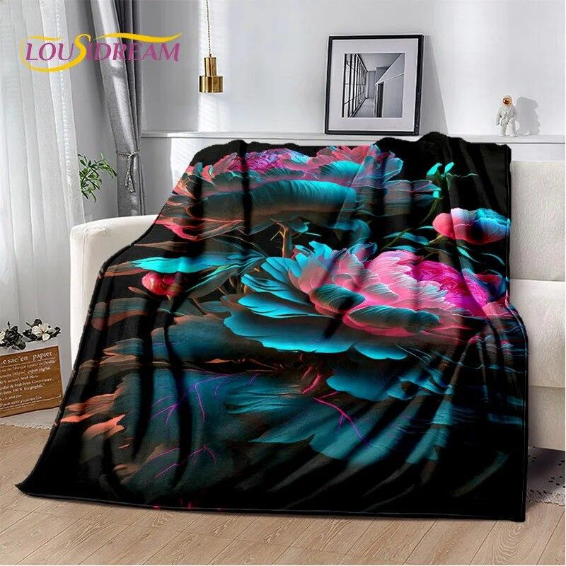 Dream Love Rose Severské květy Sedmikráska Deka, Měkká přehozová deka pro domov Ložnice Postel Pohovka Piknik Cestování Kancelář Krycí deka Dítě