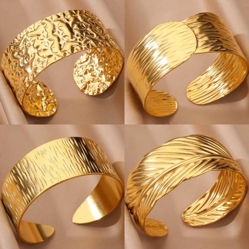 Personality exaggerated opening bracelet simple fashion high sense wide version jewelry creativity