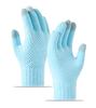 Winter Warm Knitted Gloves Fleece Lined Thick Touchscreen Cycling Flat Knit Gloves Solid Color Premium Black