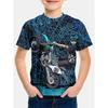2024 Summer Kids Clothing Motorcycle Children's T-Shirt 3d Printing Short Sleeve Boys Girls Loose Tops Streetwear 2 To 8 Years