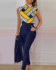 Stylish Spring Sleeveless Women's Print Casual Outfit (No Jacket)