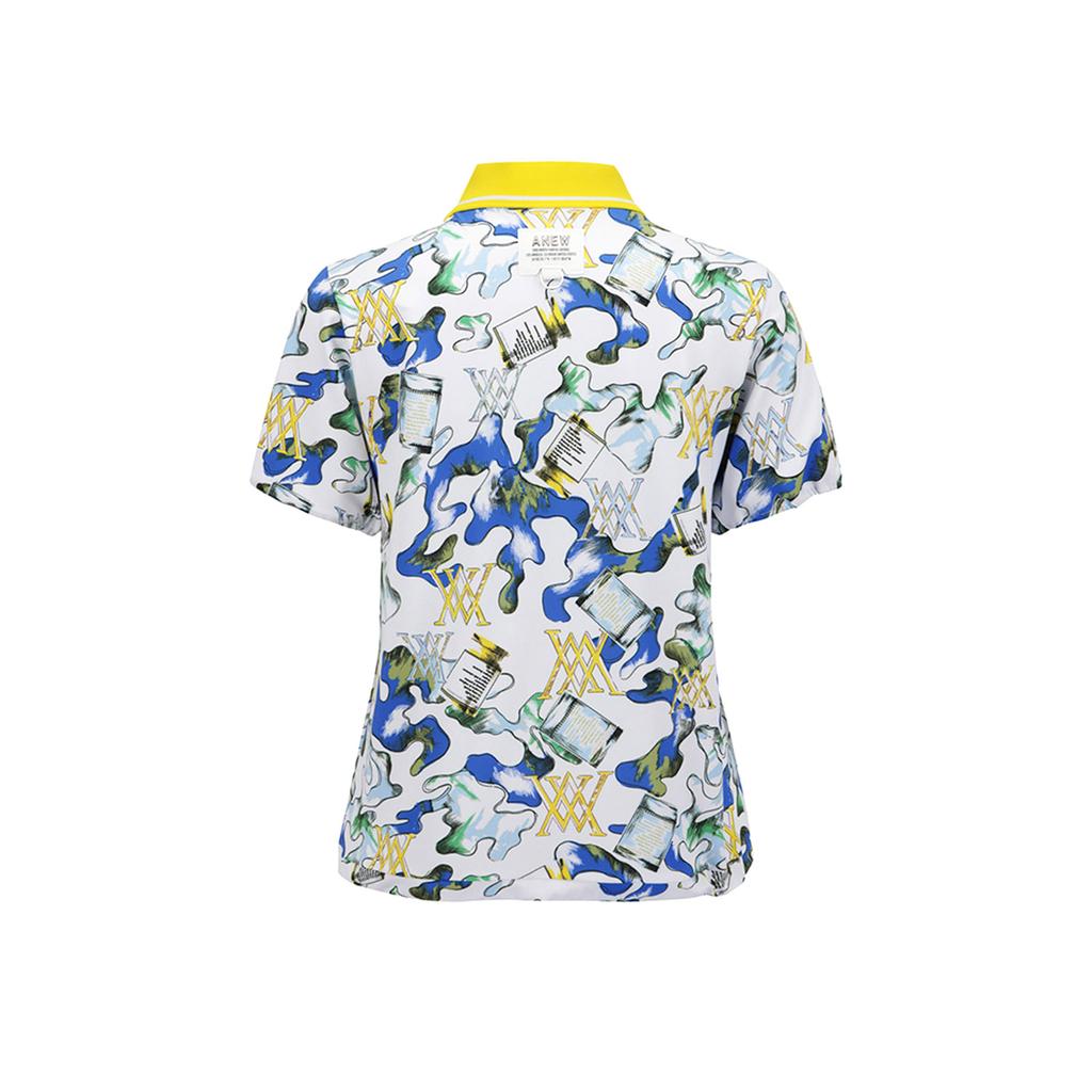 ANEW GOLF Women Abstract Pattern Blouson T-Shirt_Wh