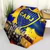 Club Atlético Boca Juniors Print Automatic Umbrella, 8 Rib Iron Frame, Plastic Handle, Suitable for Outdoor Travel &Daily , Ideal Gift