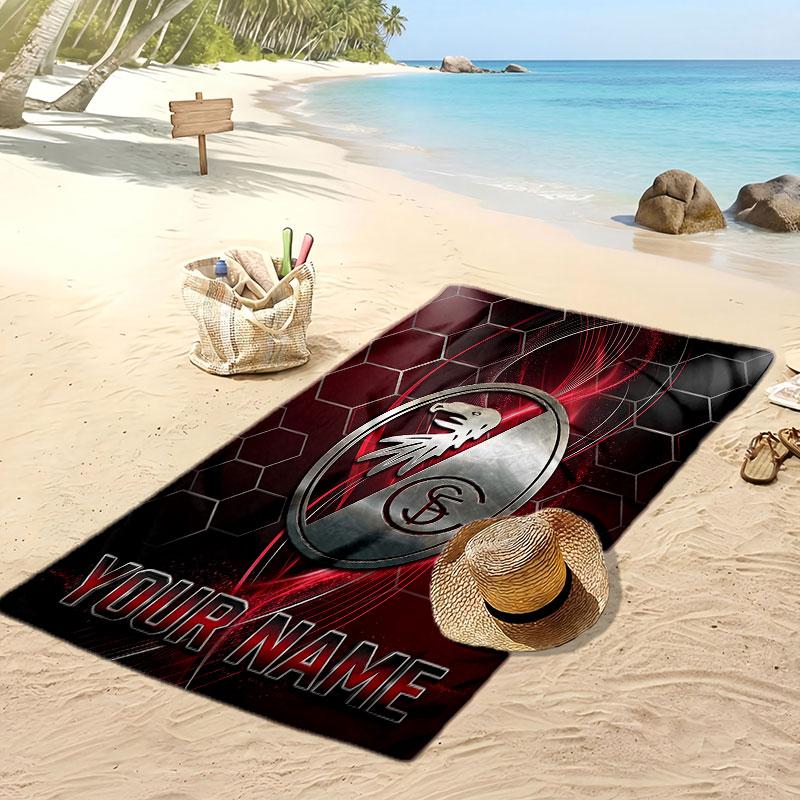 SC Freiburg FC Personalized Printed Beach Towel Soccer Logo Support Custom Name Text Absorbent Towel For Sport Travel Special Gift