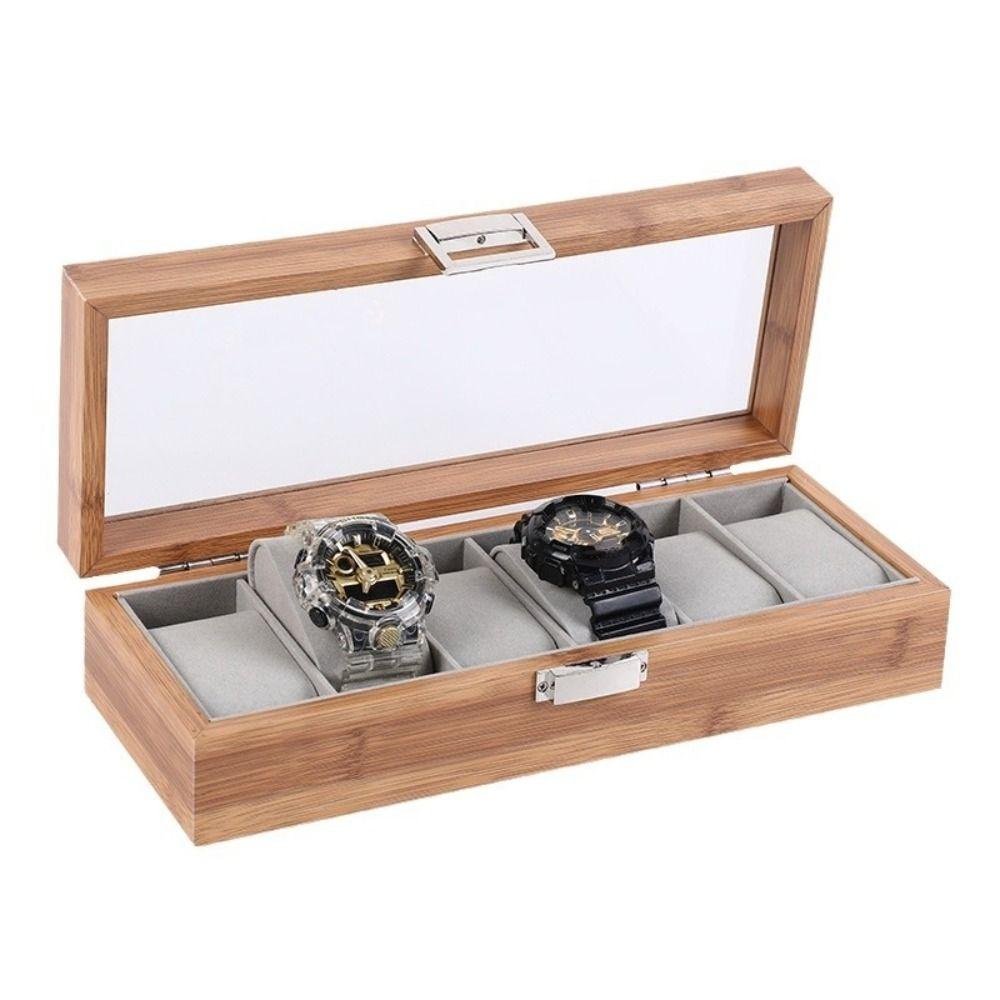Window Display Watch Storage Case 3/6grids Wooden Watch Box Watch Storage Box  Jewelry Display Box