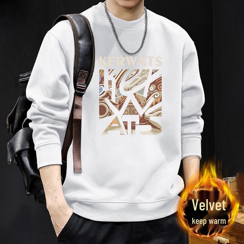 Men's American-Style Round Neck Sweatshirt, Loose Fit, Heavyweight Long Sleeve for Spring and Autumn, Trendy High-Quality Jacket