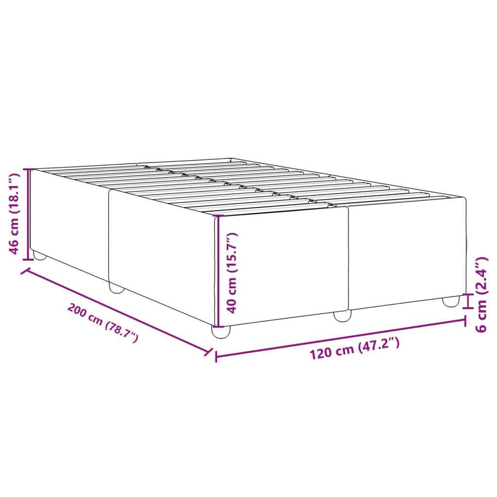 Bed Frame without Mattress Cream Color 120 x 200 cm Fabric