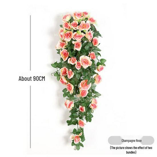 Künstliche Orchideen- & Rosen-Ranken-Hängeampel - Dekorative Zimmerbegrünung für Wohnzimmer