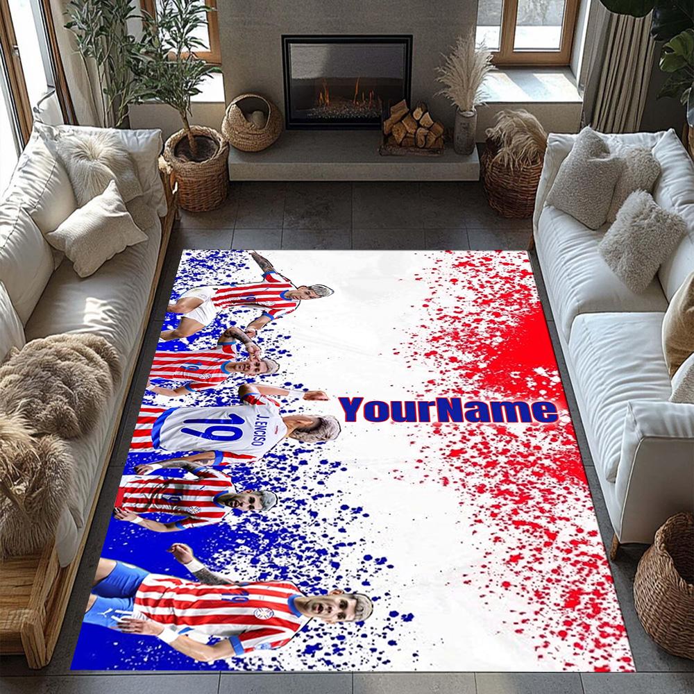 Atletico Madrid Personalized Text Floor Rug Office Rug Suitable for Entryway Balcony Kitchen Playrooms Anti-slip Rug Office home decor