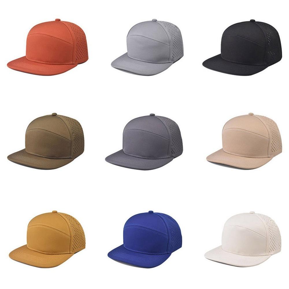 Casual Solid Color Baseball Cap Adjustable Breathable Hip-Hop Hat Flat Brim Stretchy Caps Unisex