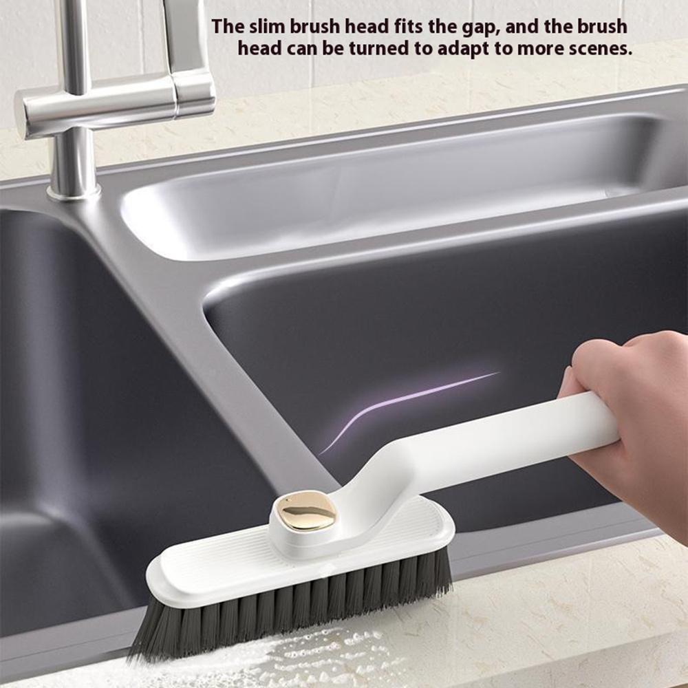 Rotating Cleaning Brush Hard Bristle Bathroom Tile Scrubber Floor Wall Crevices Grout Cleaning Brush