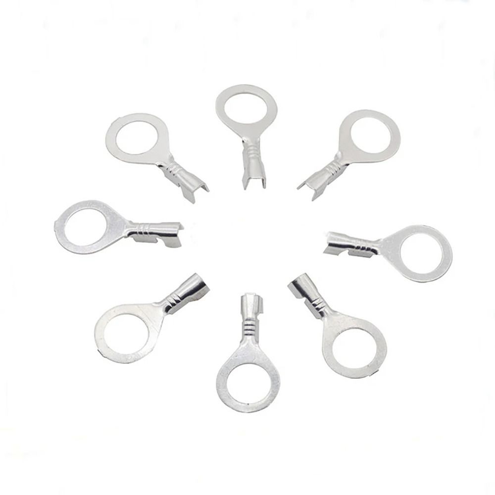 100Pcs M3/M4/M5/M6/M8 DJ431 Terminal Block Tinning Ring Eyes Ring Lugs Brass Wire Connector Crimp Terminal Assortment Kit