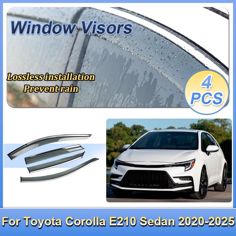 For Toyota Corolla E210 GR Altis 2020-2025 Sedan Window Door Visor Vent Awning Sun Rain Wind Guard Cover Deflector Accessories