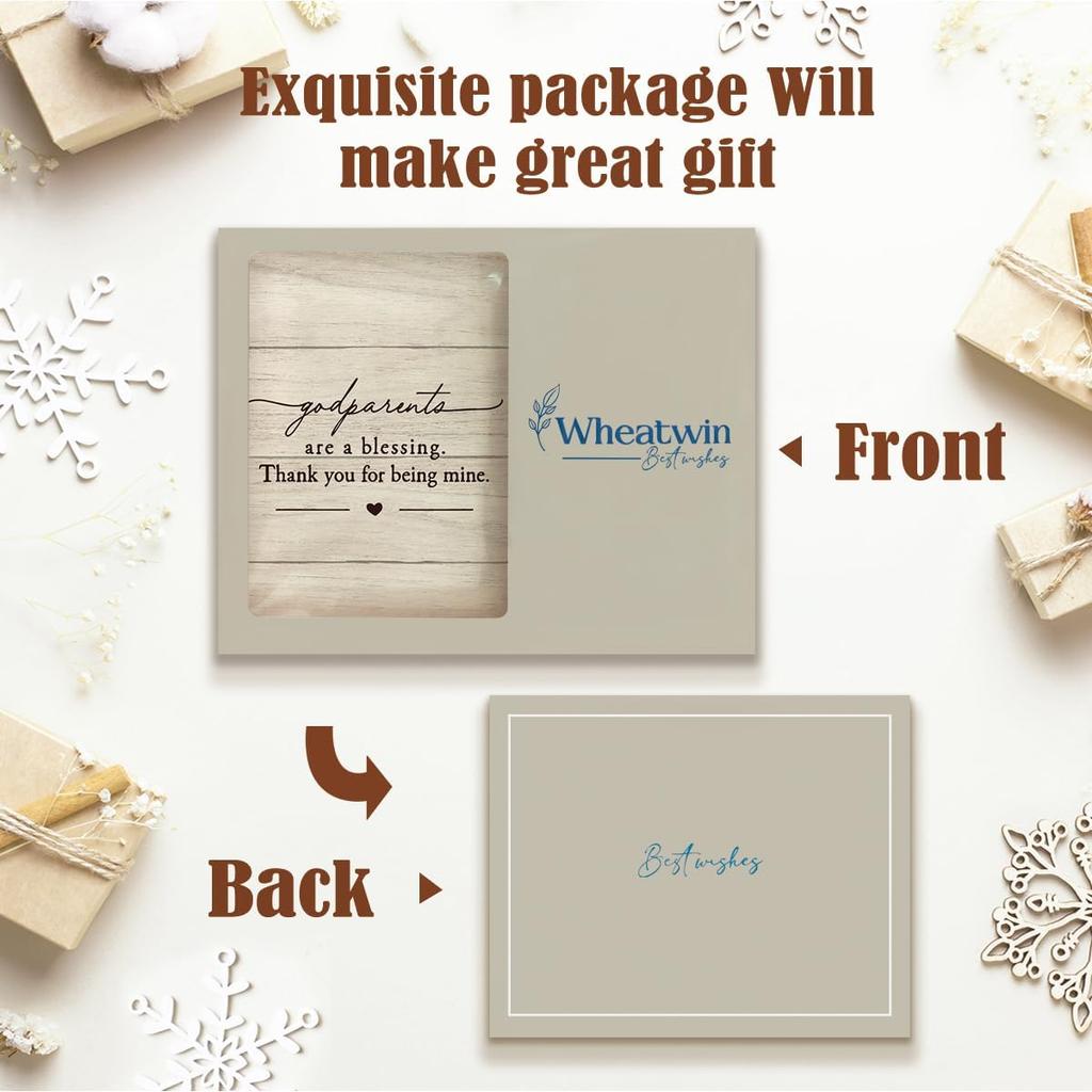 Godparents Gifts Picture Frame, Thank You Gifts for Godparents, Baptism Christening Gift for Godfather Godmother, Thank You for Being Mine 4x6 Photo