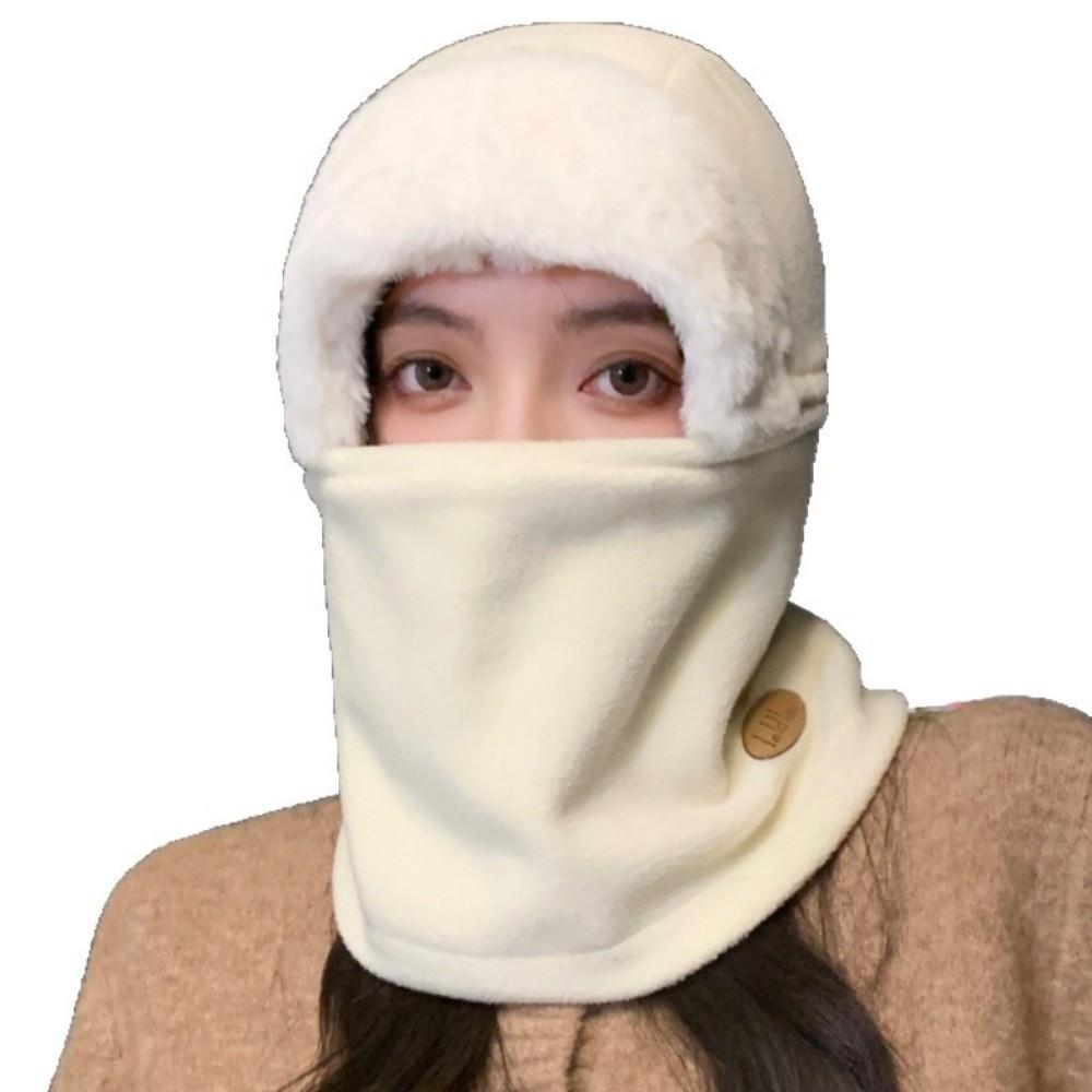 Zipper Detachable Scarf Mask Integrated Hat Warm Helmet Cap  for Outdoor Cycling Skiing