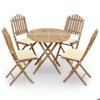 VidaXL 5 Pcs Foldable Outdoor Dining Furniture with Cushions Garden Lounge Table and Chairs Dining Set 3063962