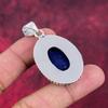 Lapis lazuli, přívěsek s tanzanitem, ručně vyráběné šperky z drahokamů, přívěsek z masivního sterlingového stříbra 925, jedinečný designový přívěsek s přívěskem