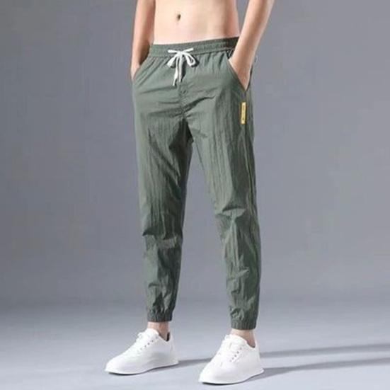 Sweatpants Mid-waisted Drawstring Elasticity Loose Breathable Daily Wear Spring Drawstring Ankle Tied Cropped Pants Everyday Life