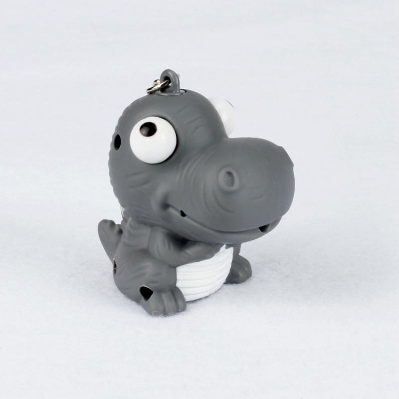 Dinosaur LED Light-Up & Sound Keychain Pendant - Cute Luggage Accessory & Creative Gift