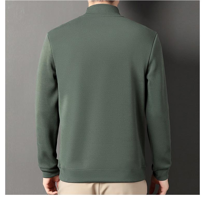 Men's Winter Luxury Velvet Hoodie 2025: Thick Half-High Collar Long-Sleeve Base Layer for Middle-Aged Dad