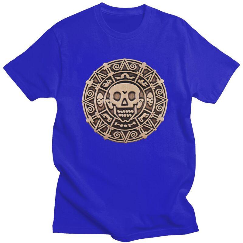 Custom Mens Aztec Pirates Caribbean Skull T Shirts Short Sleeves Cotton Tshirt Tshirt Leisure Tees Clothing