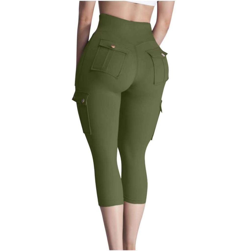 Women's Pocket Workout Fitness Pants High Elastic Tight Yoga Pants Running Pants
