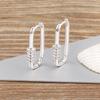 Nidin Trendy Minimalist U Shaped Geometric Ear Hoop Piercing Earrings for Women Gold Silver Color Zircon Wedding Jewelry Gift