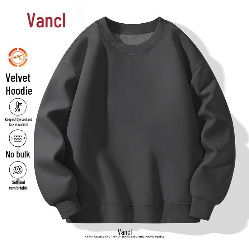 VANCL Men's Fleece-Lined Round Neck Sweatshirt