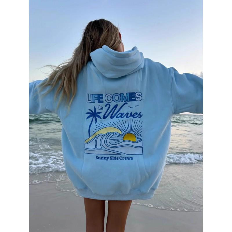 Womens Hoodie Hawaii Hibiscus Butterfly Print 3D Graphic Sweatshirt