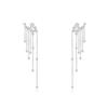 Elegant Midnight Starry Sky Tassel Earrings Long Dangle Earrings for Women Light Luxury Face Shaping Drop Earrings