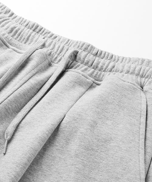 MODERMENT Single-Pleat Wide Sweatpants [Melange Grey]