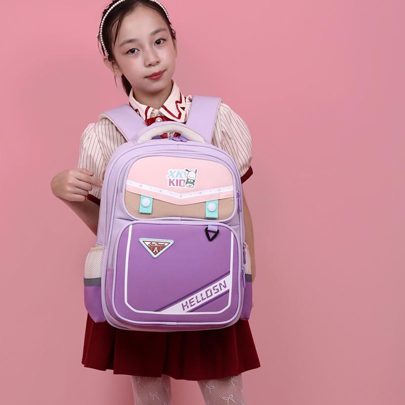 New Multi-layer Large Capacity Kids Backpack With Breathable Waterproof Oxford Fabric Ideal For Grades 1 To 3 In Fun Geometric Patterns