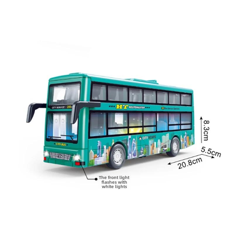 Legierung Einzelabschnitt Bus Simulationssound und Licht Outdoor Sightseeing Doppeldeckerbus Spielzeug Geschenke