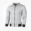 New Fashion Men's Sweater Zip Stand-up Collar Sweater Jacket Men's Casual Style Plaid Cardigan Tops