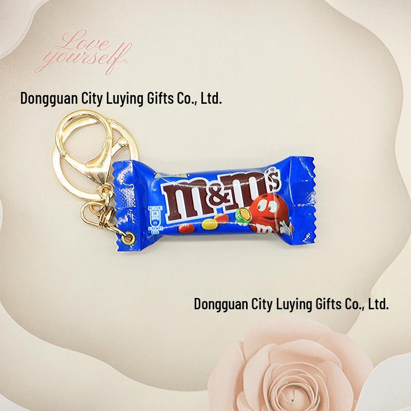 Colorful M&M Chocolate Candy Keychain & Snickers Pendant Claw Machine Gift