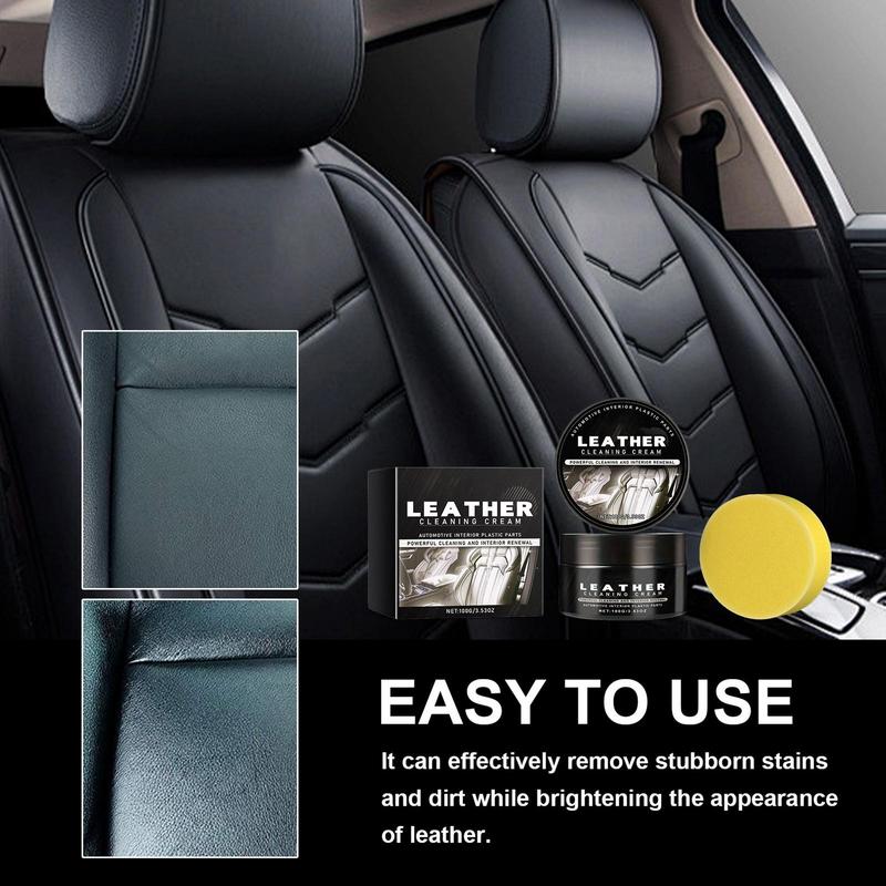 Car Seat Leather Cleaner Car Leather Care Cream Interior Detailer Repair Conditioner Scratch Remover For Steering Wheels
